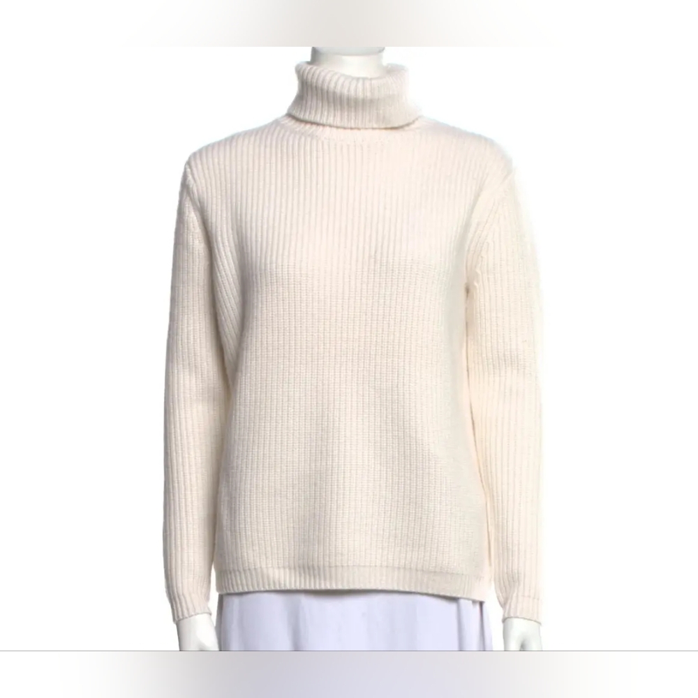 HP🎉 Jenni Kayne Cashmere Turtleneck Sweater Ivory White Oversized NWOT! - Picture 7 of 11